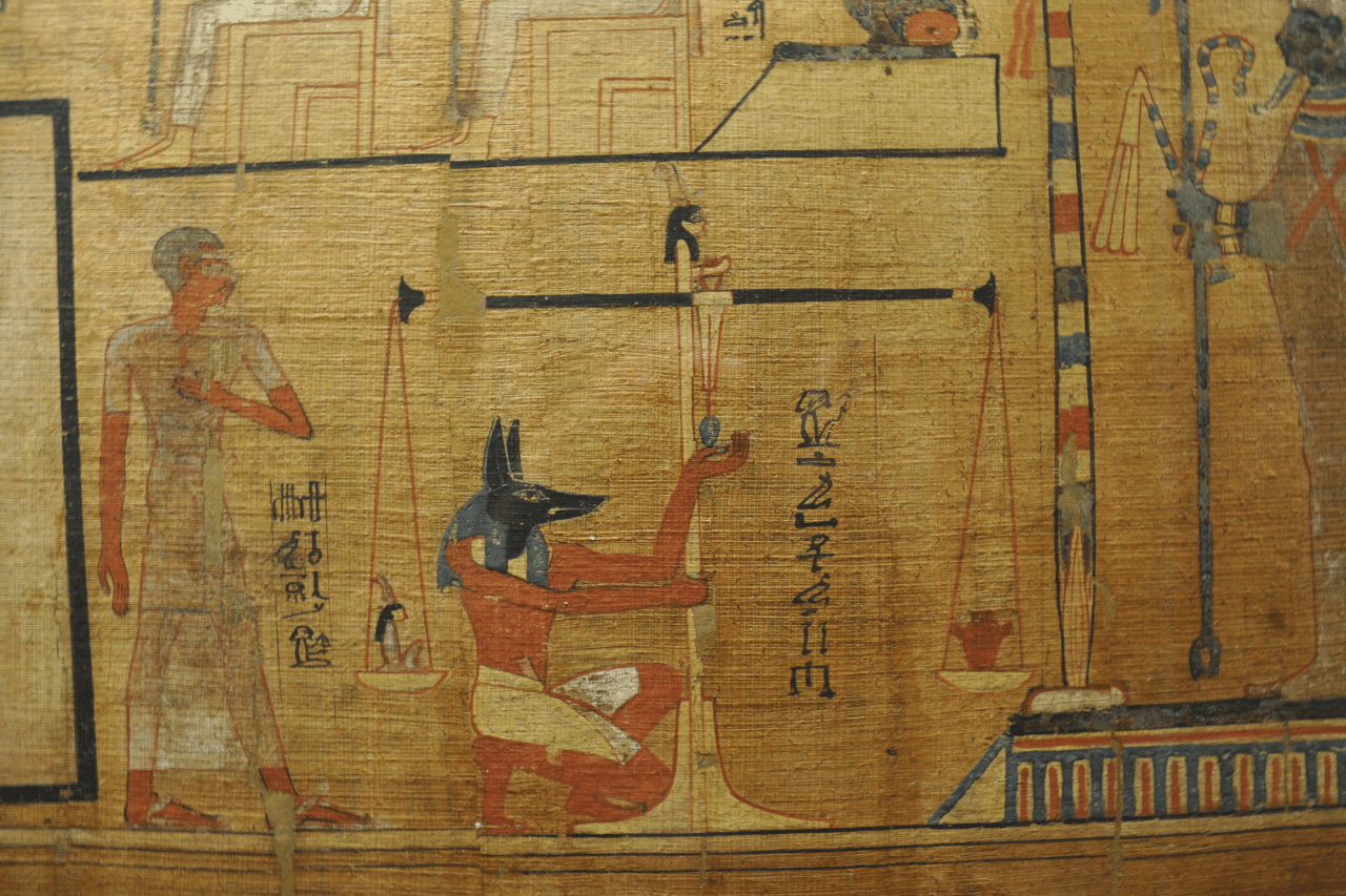 Anubis the jackal-headed god of mummification and embalming