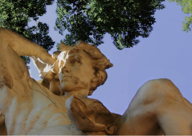 Statue of greek mythology god apollo