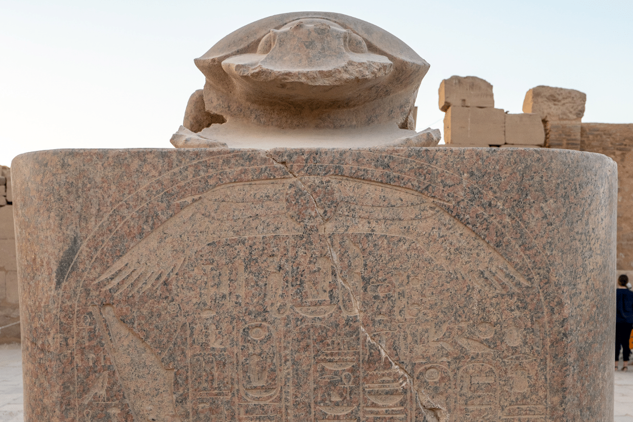 Statue of Khepri the scarab god who rolled the sun across the sky