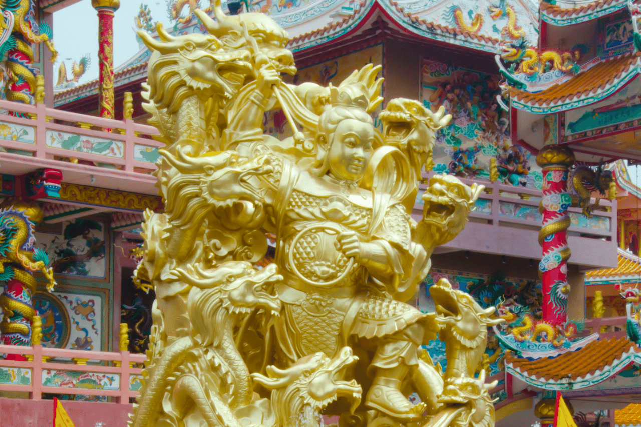 Statue of Nezha, patron deity of troublemakers, misfits and teenagers