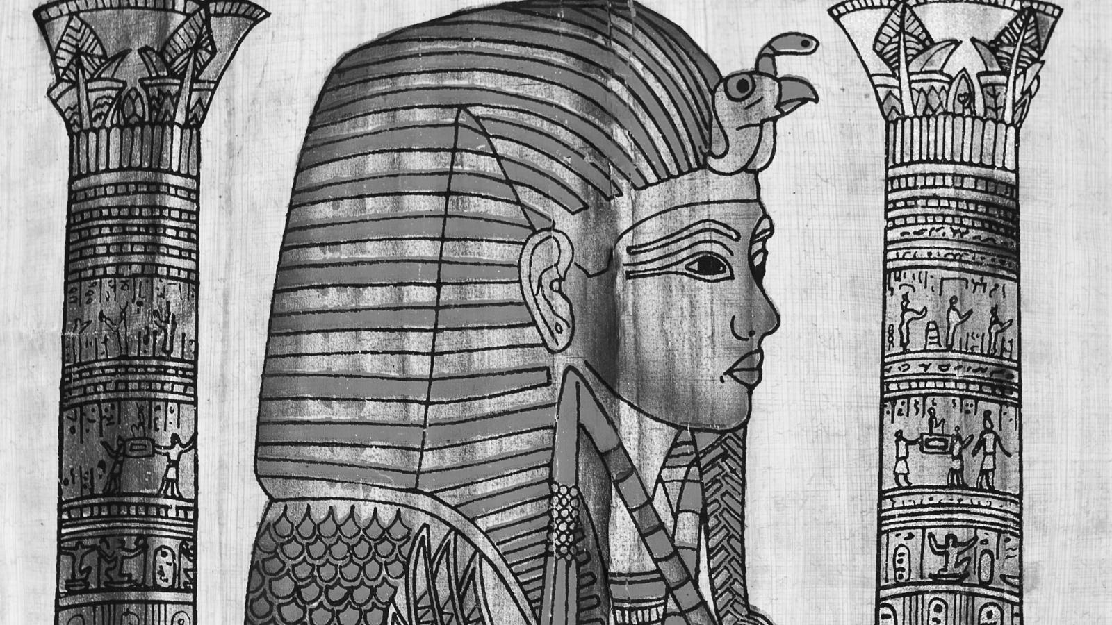 Ancient Egyptian parchment of a man