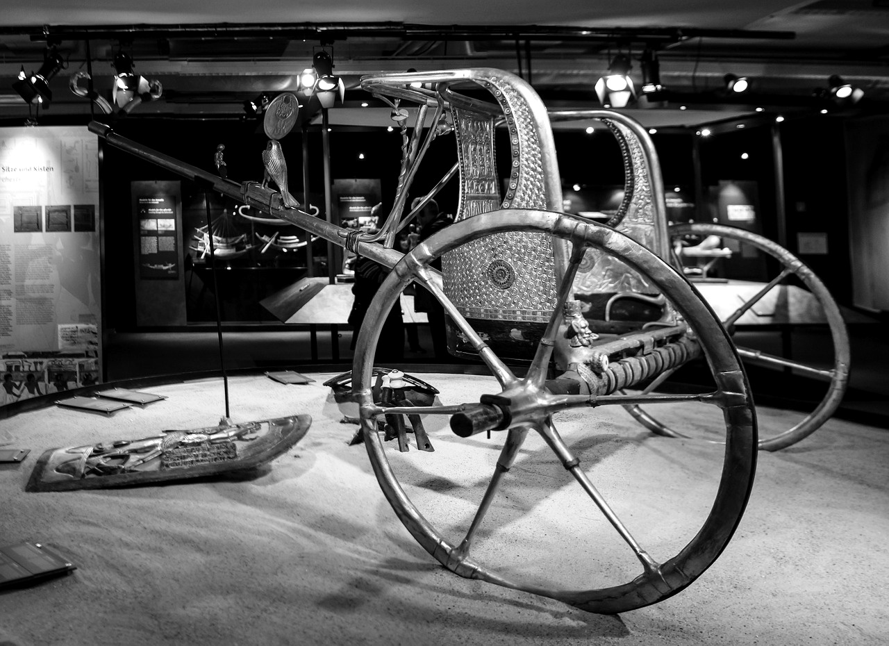 Ancient Egyptian pharaoh chariots Cairo Museum