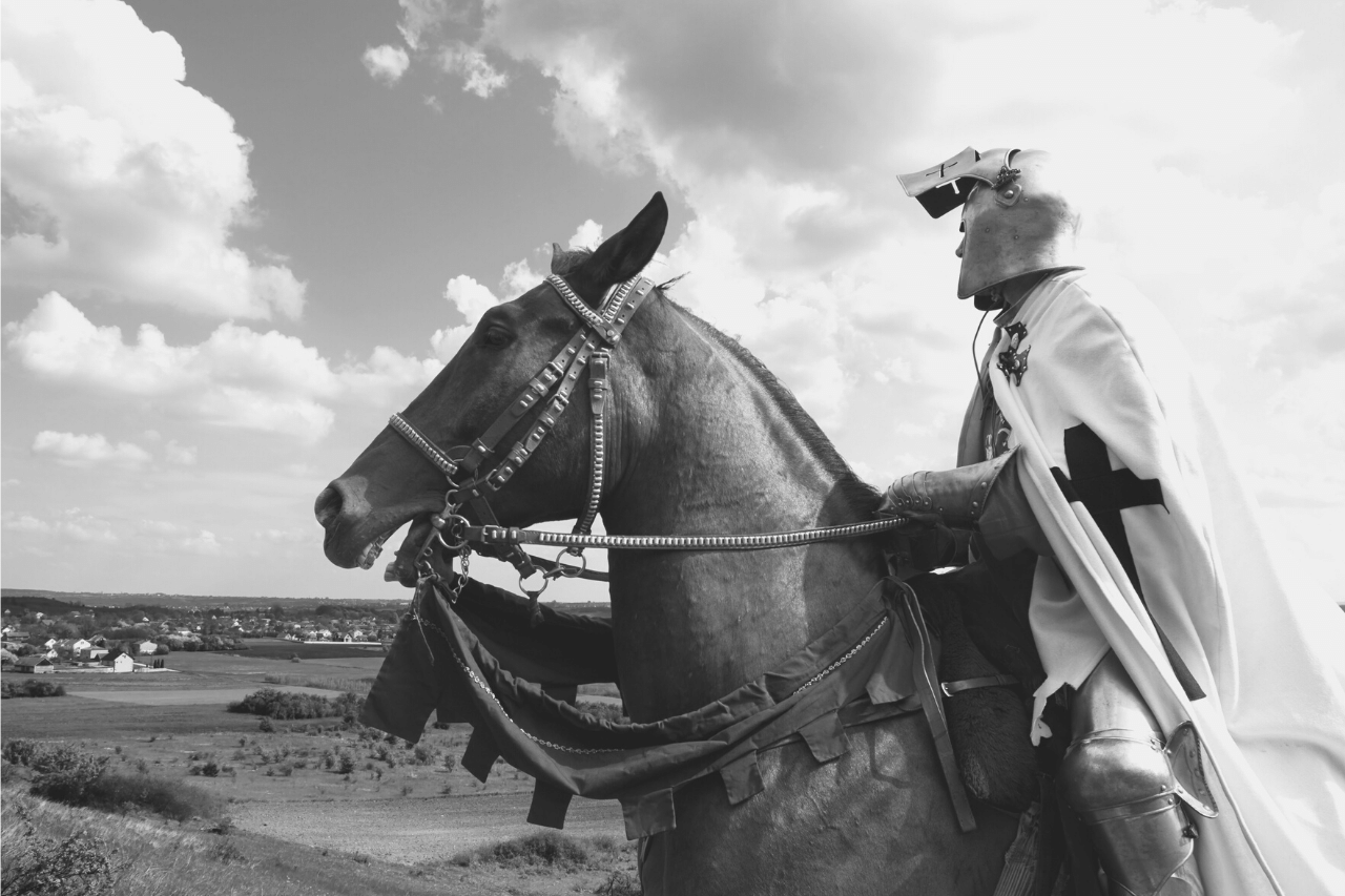 Crusader on a horse