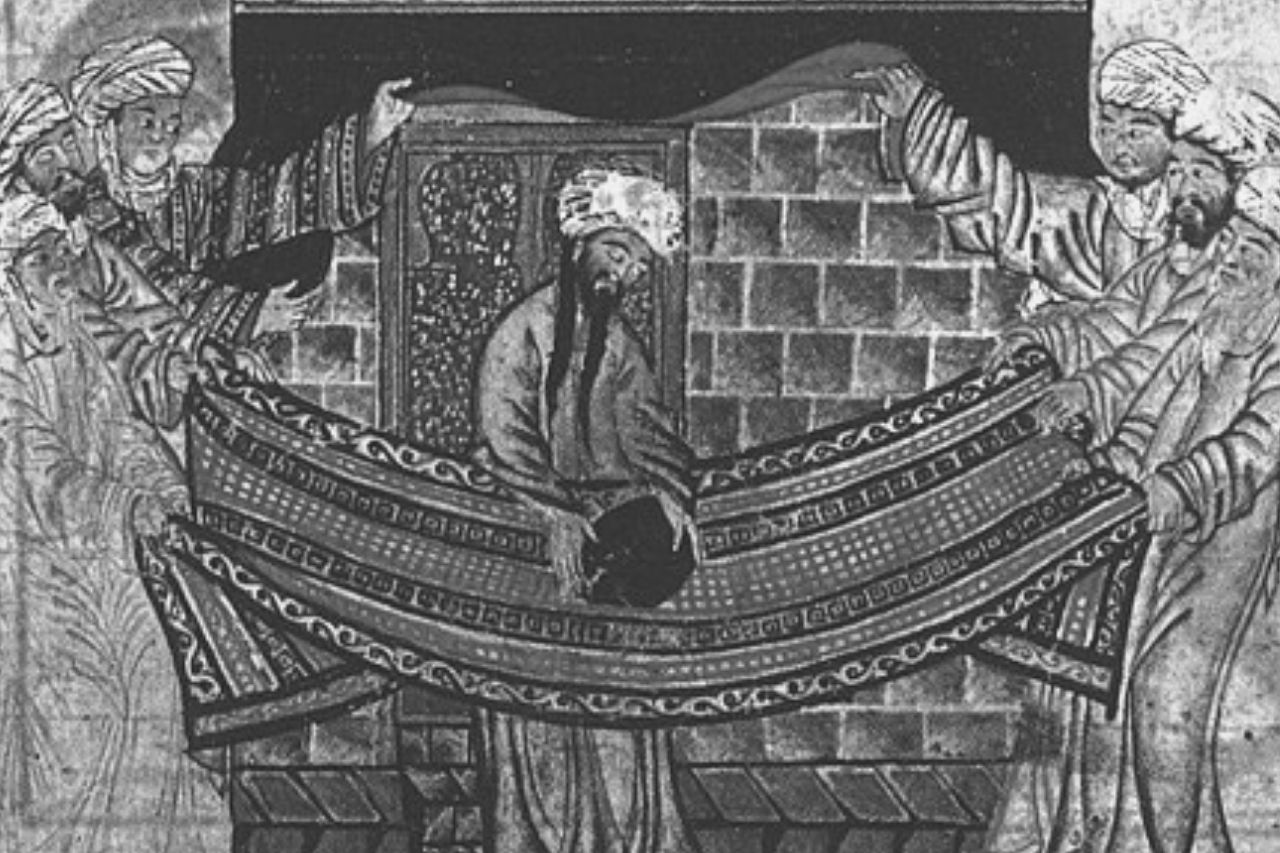Qarmatians taking the black stone from Mecca