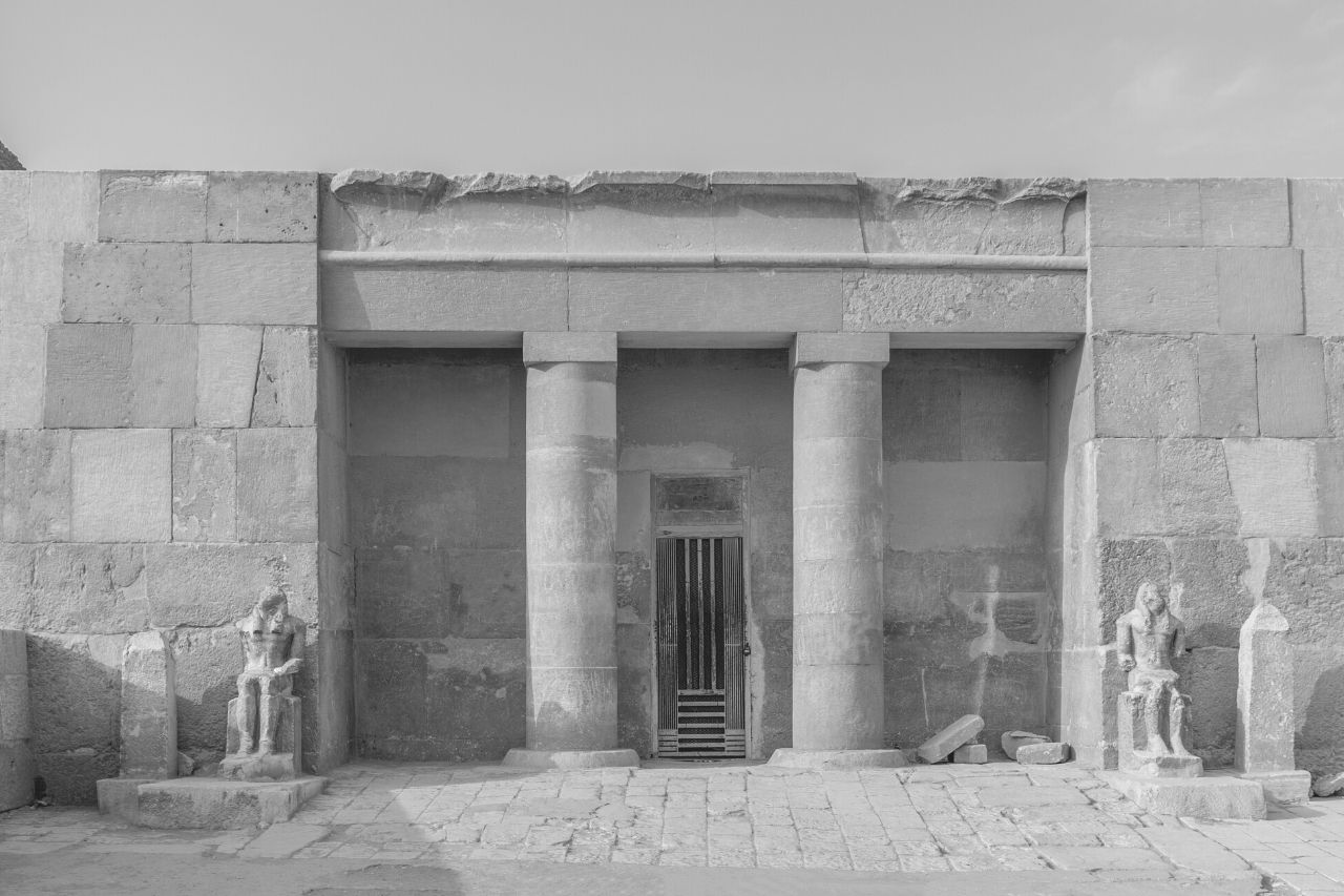 The mortuary temple of Khufu at Giza pyramid complex
